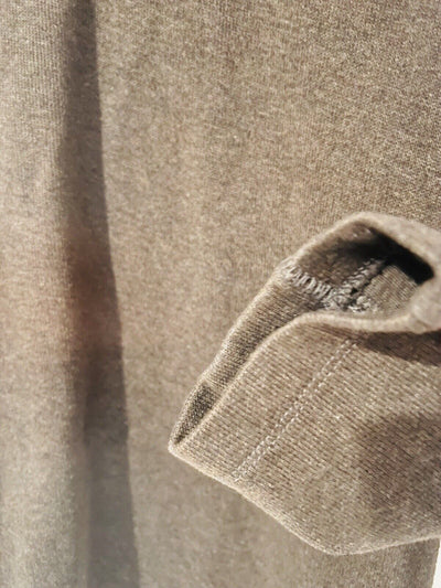 BANANA REPUBLIC Mens 100% Cotton Sweater Sz L 1/4 Zip Pullover Long Sleeve Brown