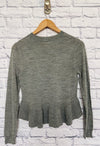 H&M DIVIDED Women’s Sweater Knit Lightweight Peplum Bottom Sz Small Gray