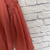 ELIANE ROSE Fairy Style Button Down Blouse Sz XL Bell Sleeves Neck Tie Boho