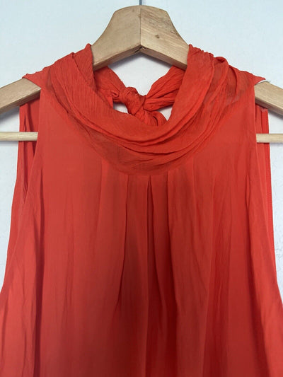 Diane Von Furstenberg Dove Orange Silk Top Blouse Size L