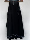 SAVANNA JANE Embroidered Floral Tent Dress Sz 3X Black Sleeveless Lined Boho