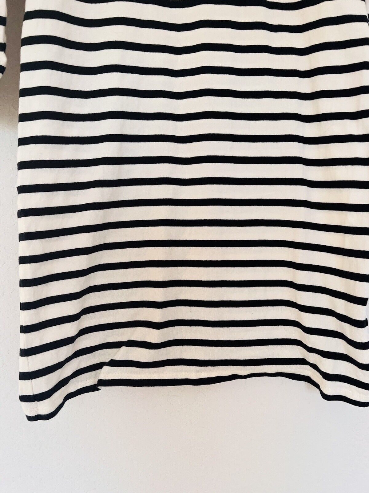 KATE SPADE Dress Sz XS Collar Cream Blue Stripe Jersey Knit Long Sleeve Nautical