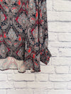 KRAZY KAT Woman’s Multicolor Paisley V Neck Long Sleeve Floral Blouse Size 3X