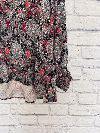 KRAZY KAT Woman’s Multicolor Paisley V Neck Long Sleeve Floral Blouse Size 3X