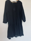 GAP Black Drop Waist Dress Sz L Tie Back Sheer Coverup Boho