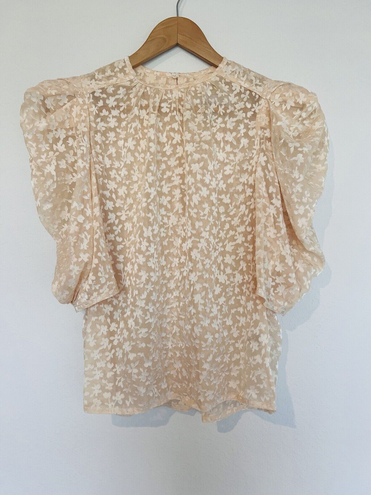 REVOLVE Sabina Musayev  Albia Top Floral Sheer Ivory Puff Sleeves Feminine Fairy