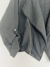 SUPPLIES  Linen Blend Jacket Sz 1X Gray Open Front Roll Tab Sleeves Boho