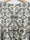 French Connection Aztec Beaded Tunic Blouse Sz M Babydoll Western Top Boho