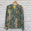 JODIFL Blouse Women's S Colorful Abstract Flowy Boho Hippie Artsy