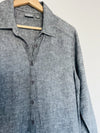 SOHO Street New York & Co Gray Linen Blend Shirt Dress Sz M Minimalist Lagenlook