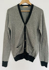 J. CREW Mens Gray Button Cardigan Sz S Cashmere Blend Pockets Grandpa Sweater