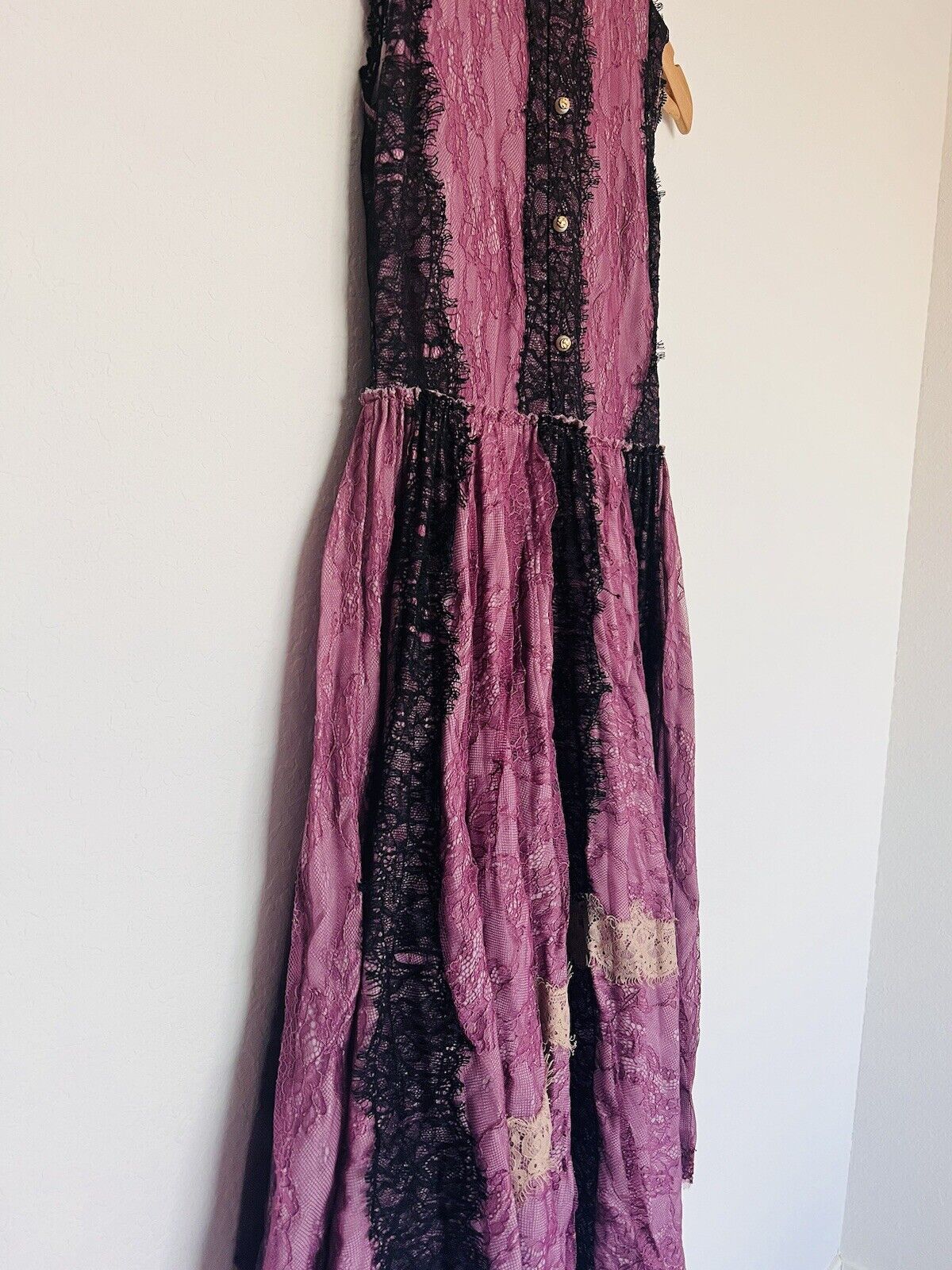 UNBRANDED MIDI Overlay Dress Sz Purple Ruffles Short Sleeves Lined Fairy