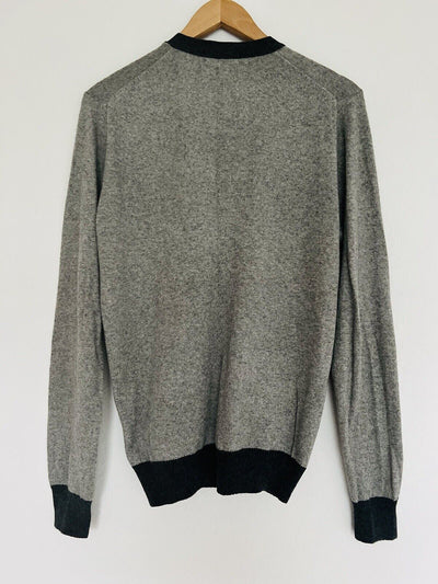 J. CREW Mens Gray Button Cardigan Sz S Cashmere Blend Pockets Grandpa Sweater