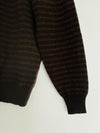 JHANE BARNES 100% Cashmere Sweater Sz M Brown Geometric Stripe Dot