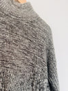 VERA WANG Gray Chunky Sweater Sz XL Cable Knit Long Sleeve Hi-Low Mixed Pattern