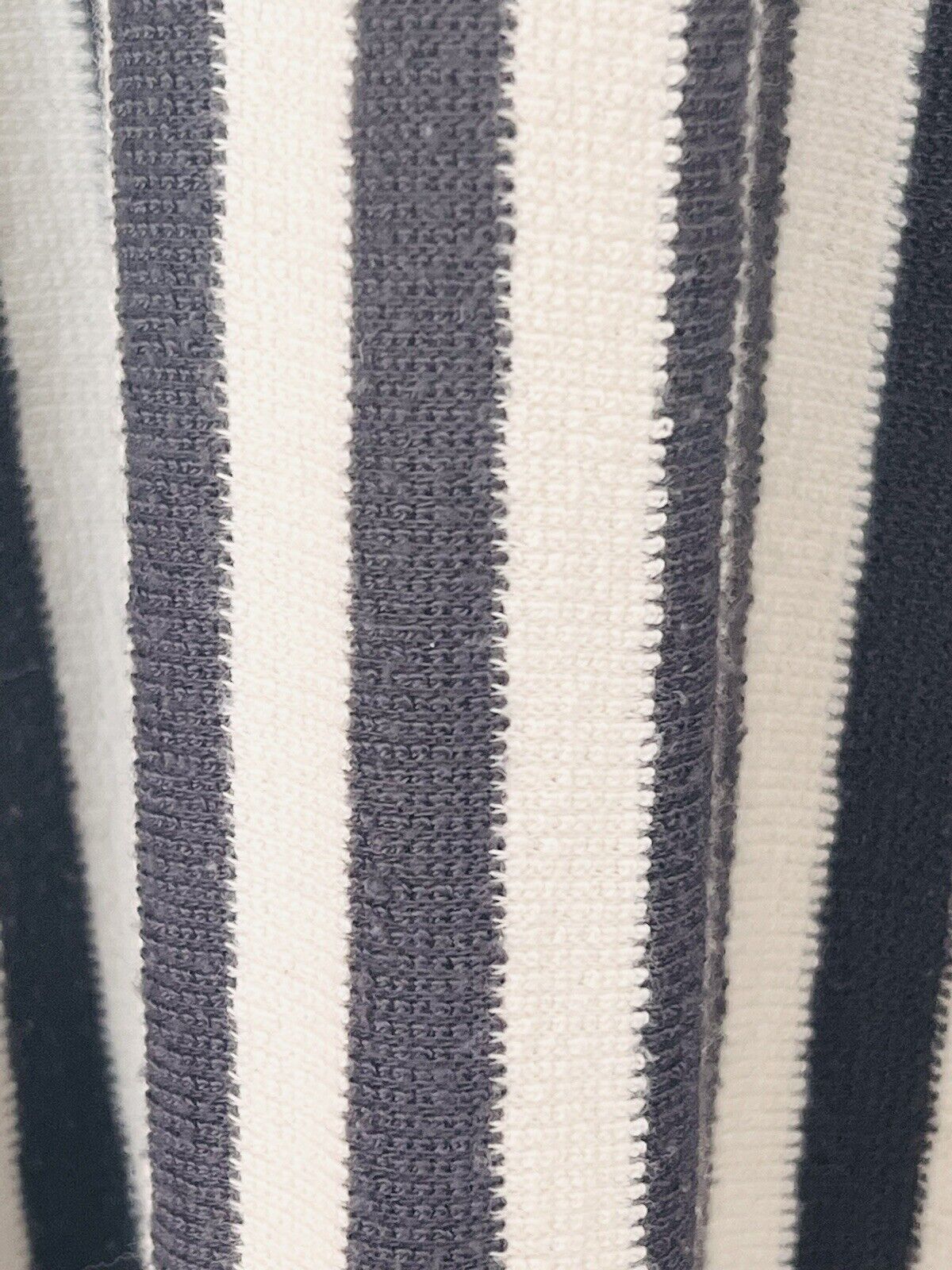 ORANGE CREEK Terry Cloth Dress Sz S Stripped Dark Grey White Pull￼over Pockets