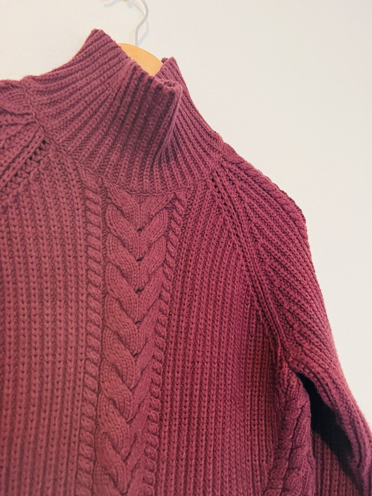 LULULEMON Bring The Cozy Home Cable Knit Oversized Burgundy Sweater