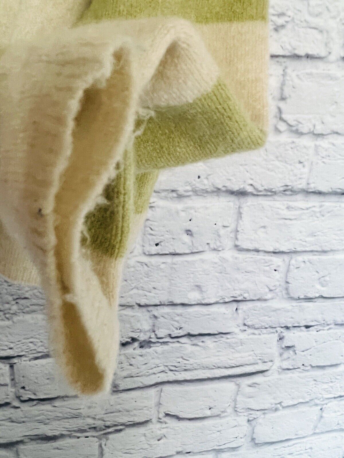 BILLABONG Womens Sweater Crop Sz M Lime/Cream Cozy Soft Cardigan
