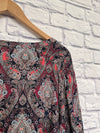 KRAZY KAT Woman’s Multicolor Paisley V Neck Long Sleeve Floral Blouse Size 3X