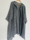 FLAX 100% Linen Jacket 2G Shifty Long Duster Gray/Silver Button Jacquard
