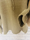 ODDI Hooded Pullover Sweatshirt Sz L Cable Knit Detail Sweater Beige Boho