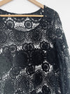 ANTHROPOLOGIE By Together Embroidered Crochet knit Sz XL Black Boho Cover Up