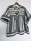OLD NAVY Aztec Woven Top Sz XL Flutter Sleeves Blouse Southwestern Boho