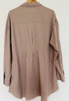 RISEN Los Angeles Linen Blend Dress Shirt Sz XL Mauve Lagenlook Minimalist
