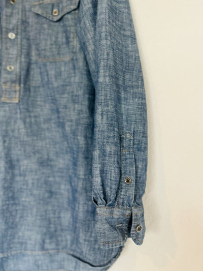 RALPH LAUREN Jeans Company Denim Shirt Sz L Classic Long Sleeve Pullover Boho
