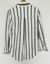 ANTHROPOLOGIE Cloth & Stone Woven Striped Button Up Shirt Sz S Long Sleeve