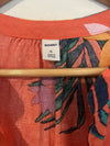 Old Navy  Linen Blend Floral Top Sz XL Hawaiian Flower Peasant Resort Travel