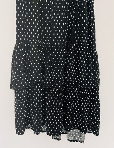 KNOX ROSE Short Sleeve Actual Wrap Dress Sz S Pockets Puff Sleeves Polka Dot