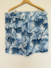 TALBOTS Women’s Sz 2X Blue White Palm Print Pull On Shorts Plus Size Vacation