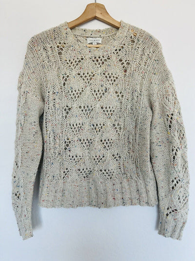 LUCKY BRAND Oatmeal Sweater Size M Long Sleeve Colorful Speckled Boho