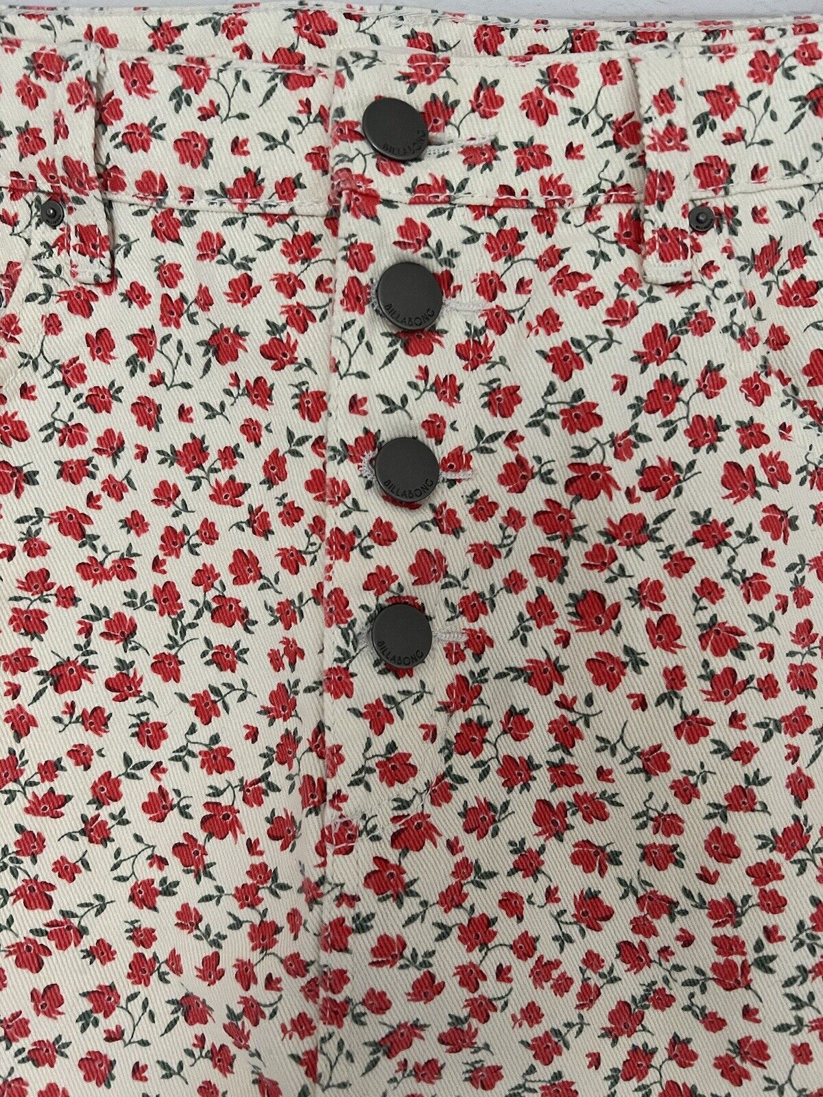 BILLABONG Floral Denim Mini Skirt Sz 30W 90s 2Yk Boho
