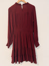 KNOX ROSE Burgundy Long Sleeve Dress Sz M Ruffle Tiered Boho Knee Smock Wrist