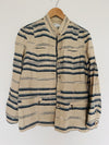 COLDWATER CREEK Linen/Cotton Jacket Sz 16 Tan/Blue Pockets Short Southwest Aztec