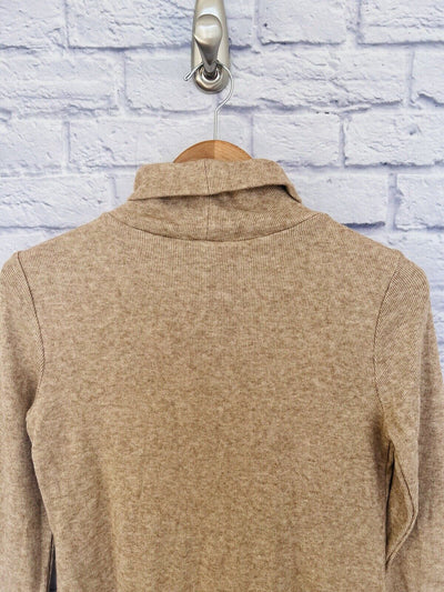 ANN TAYLOR NWT Long Turtleneck Sweater Dress Sz PS Tan Soft Cozy Knit