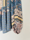 CITY CHIC Floral Tunic Dress Sz XXS Blue Balloon Sleeves Fairy Coquette Boho