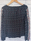 LUCKY BRAND Womens Argyle Long Sleeve Shirt Sz L Diamond Print Blouse Casual