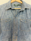 RALPH LAUREN Jeans Company Denim Shirt Sz L Classic Long Sleeve Pullover Boho