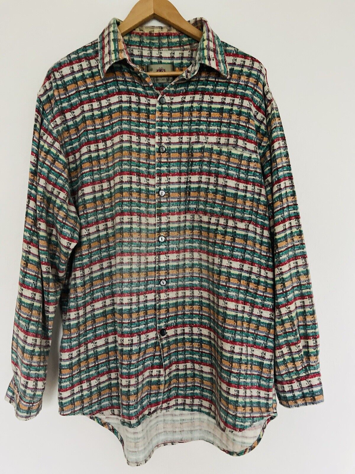 The Territory Ahead VTG Men Knit Shirt Sz XL Long Sleeve Button Down Cotton
