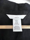 H&M Shirt Women XL Button Down Linen Boxy Pocket Black Minimalist