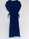 FOREVER 21 Contemporary Button Down Royal Blue Dress Sz L Long Rayon