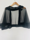 Betsey Johnson Sheer Floral Flower 3D Trim Detail Cape Sz S Whimsigoth
