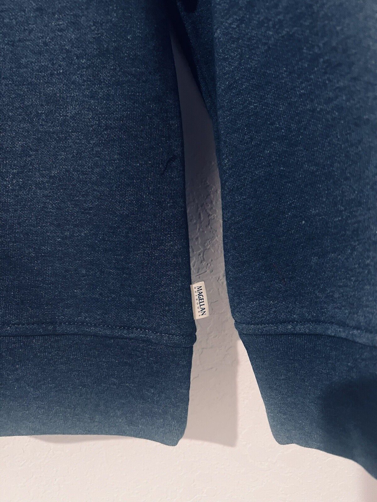 Magellan Mens Campfire Mock Sweater/Jacket Sz M Blue Pullover 1/4 Snap Outdoor