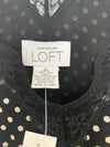 LOFT NWT 100% Silk Polka Dot Lace Top Sz 12 Babydoll Lined Cami Y2K Office