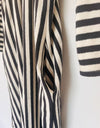 ORANGE CREEK Terry Cloth Dress Sz S Stripped Dark Grey White Pull￼over Pockets