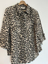JONES NEW YORK Animal Leopard Print Linen Shirt Tunic Sz 1X Blouse Boho