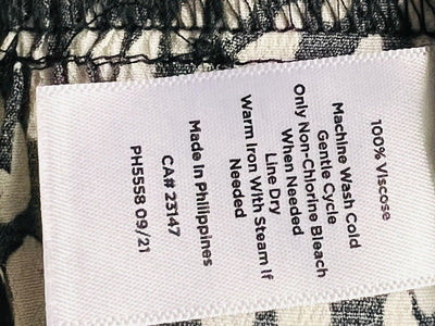 TALBOTS Black/White Spotted Print Ruffle Tiered Skirt Sz M Causal Midi